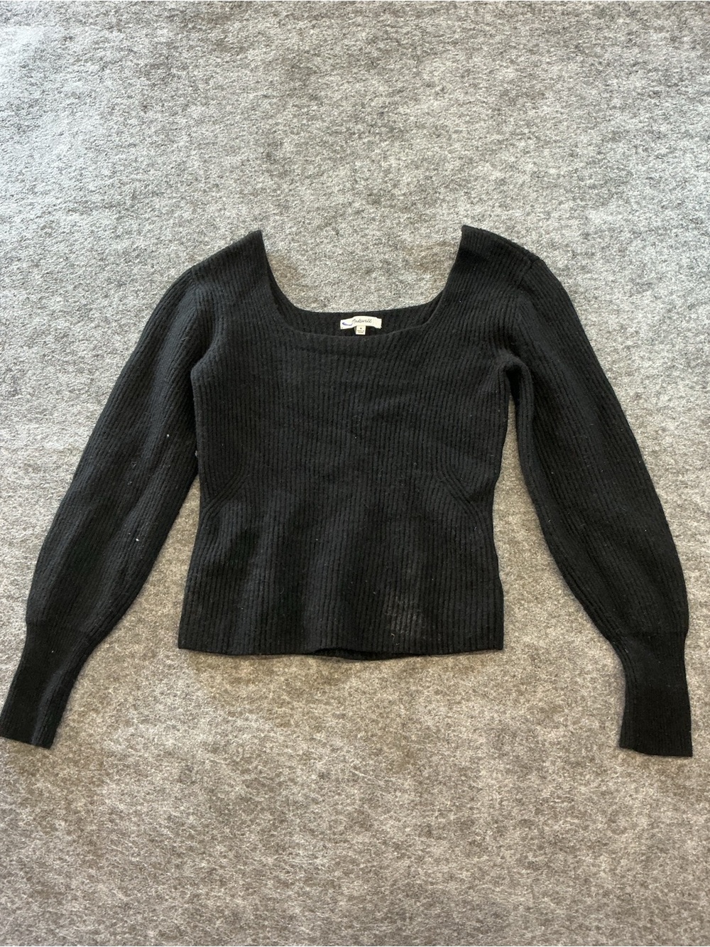 Madewell Black Ribbed Scoop-Neck Sweater Size M